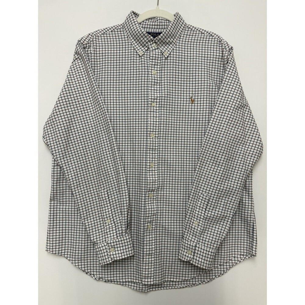 Polo Ralph Lauren Shirt Mens XL Classic Fit Tattersall Oxford Button Down Pony